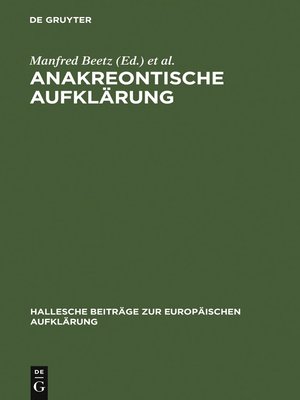 cover image of Anakreontische Aufklärung